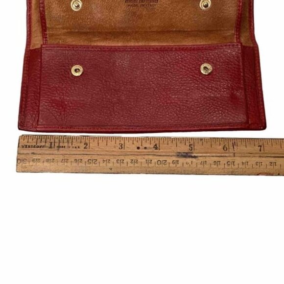 Gigliod'Oro Italian Leather Tri-Fold Wallet Burgundy Oxblood Fold Over Organizer - Picture 6 of 9